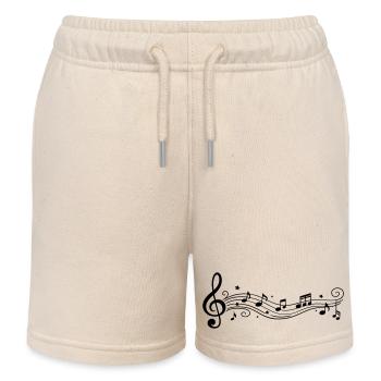 Notes musicales Clés de mélodie - Short de jogging enfant bio Stanley/Stella - écru doux - Devant