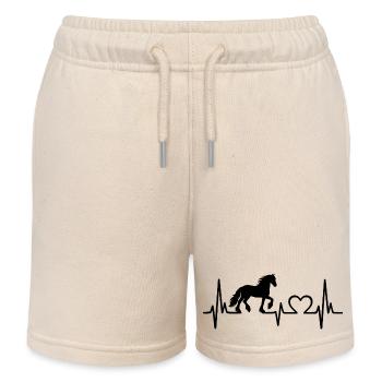 Cheval frison Friesländer Heartbeat Friesland - Short de jogging enfant bio Stanley/Stella - écru doux - Devant