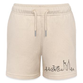 New York Road Bike Heartbeat - Kids Organic Sweat Shorts by Stanley/Stella - soft Ecru - Front