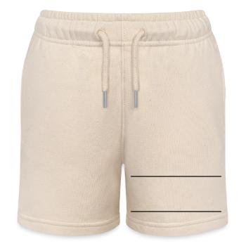 Line Dash Icon - Kids Organic Sweat Shorts by Stanley/Stella - soft Ecru - Front