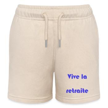 RETRAITE. RETRAITE. RETRAITEE. RETRAITE - Short de jogging enfant bio Stanley/Stella - écru doux - Devant