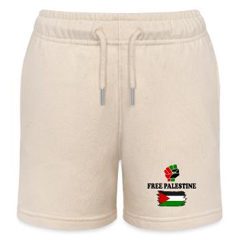 Free palestine - Short de jogging enfant bio Stanley/Stella - écru doux - Devant