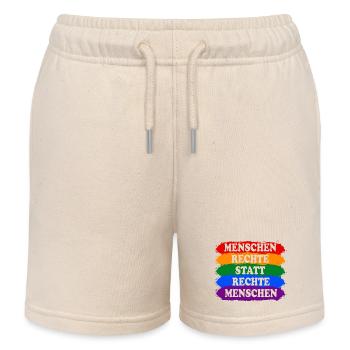 Menschenrechte statt rechte Menschen Regenbogen - Kinder Organic Joggingshorts Mini Bolter von Stanley/Stella - Natur - Vorne