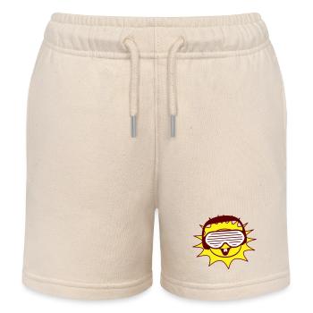 Party Sun Summer Fun Face Cool Music Club - Kids Organic Sweat Shorts by Stanley/Stella - soft Ecru - Front