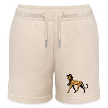 Leoparden-Chic - Kinder Organic Joggingshorts Mini Bolter von Stanley/Stella - Natur - Vorne