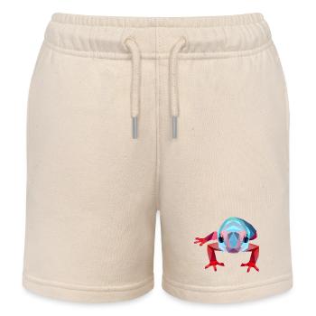 Grenouille rose sur Crimson Rock - Short de jogging enfant bio Stanley/Stella - écru doux - Devant