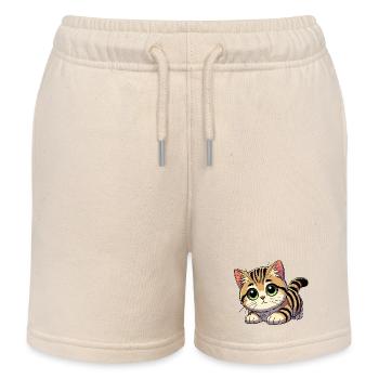 British Shorthair baby - Kids Organic Sweat Shorts by Stanley/Stella - soft Ecru - Front