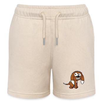 Chien a l’air drôle sourire heureux sourire amusant - Short de jogging enfant bio Stanley/Stella - écru doux - Devant