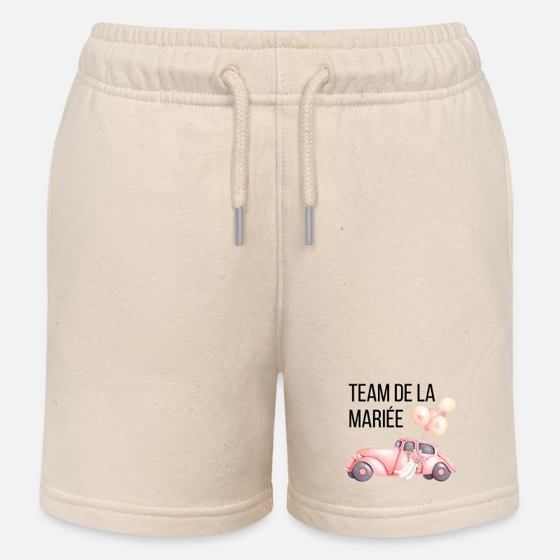 Team de la mariée - voiture mariage - Short de jogging enfant bio Stanley/Stella - écru doux