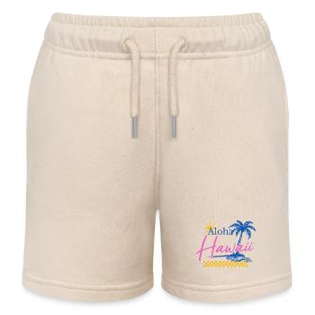 Aloha - Hawaii - USA - United States of America - Kids Organic Sweat Shorts by Stanley/Stella - soft Ecru - Front