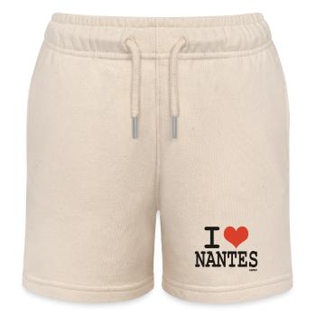 i love Nantes - couleurs personnalisables - Short de jogging enfant bio Stanley/Stella - écru doux - Devant