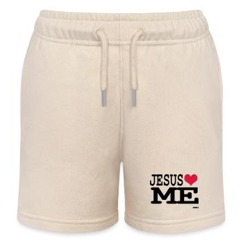 jesus loves me - Kinder Organic Joggingshorts Mini Bolter von Stanley/Stella - Natur - Vorne