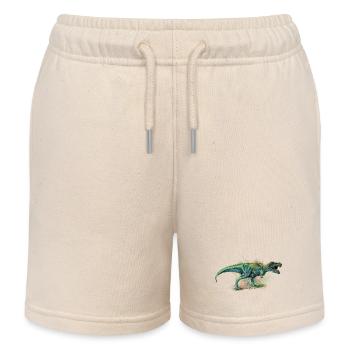 Dinosaur - Kids Organic Sweat Shorts by Stanley/Stella - soft Ecru - Front