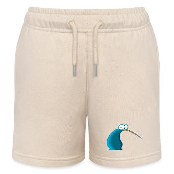 Bird Cartoon of New Zealand Kiwi - Kids Organic Sweat Shorts by Stanley/Stella - soft Ecru - Front