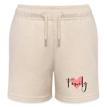 Family Herz Geschenkidee Eltern Kind Liebe - Kinder Organic Joggingshorts Mini Bolter von Stanley/Stella - Natur - Vorne