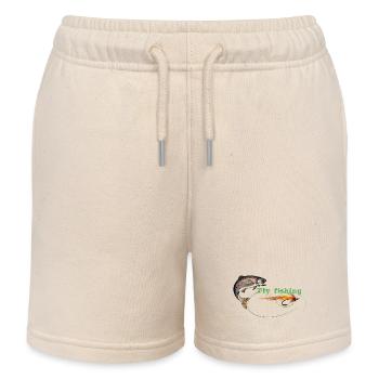 fly fishing - Kids Organic Sweat Shorts by Stanley/Stella - soft Ecru - Front