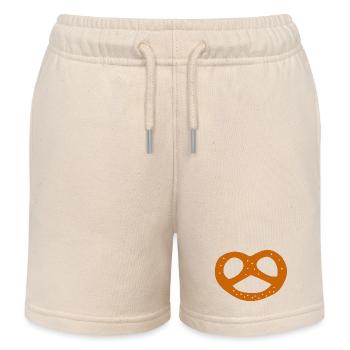 Bake Pretzel Baker Baker Template Symbols - Kids Organic Sweat Shorts by Stanley/Stella - soft Ecru - Front