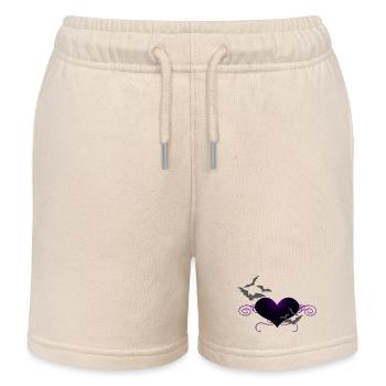 herzen, ranken, romantiker, gothic motiv - Kinder Organic Joggingshorts Mini Bolter von Stanley/Stella - Natur - Vorne