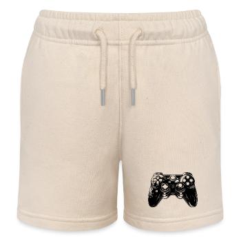 Game Controllers - Kids Organic Sweat Shorts by Stanley/Stella - soft Ecru - Front