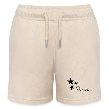 PAPA. VATERTAG. FROHER VATERTAG. ALLES GUTE ZUM GEBURTSTAG. - Kinder Organic Joggingshorts Mini Bolter von Stanley/Stella - Natur - Vorne
