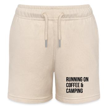 Camping Camping Camping - Kids Organic Sweat Shorts by Stanley/Stella - soft Ecru - Front