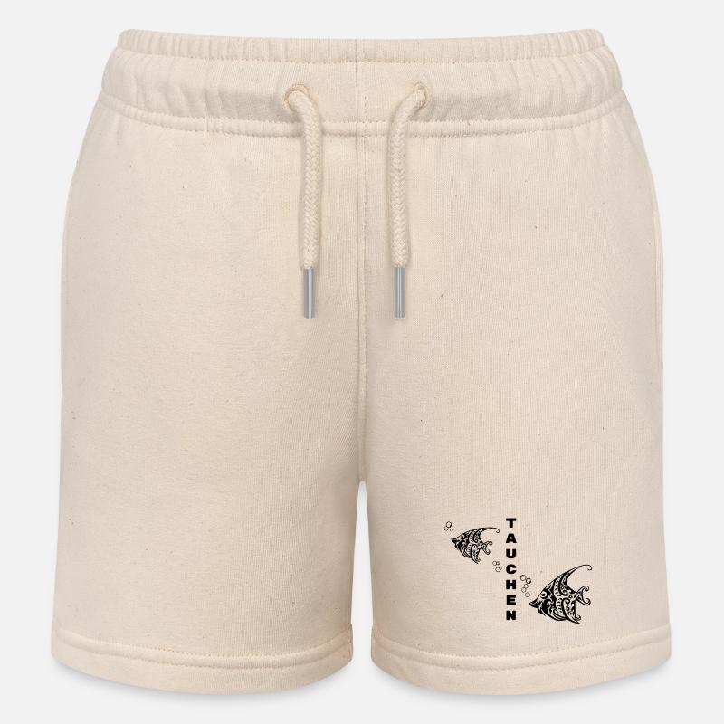 Plongée – Tribal Fish Design - Short de jogging enfant bio Stanley/Stella - écru doux