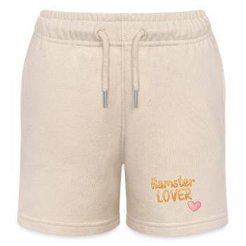 Hamster Design for Pet Lovers - Kids Organic Sweat Shorts by Stanley/Stella - soft Ecru - Front