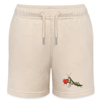 Mante religieuse Cœur de mante religieuse - Short de jogging enfant bio Stanley/Stella - écru doux - Devant