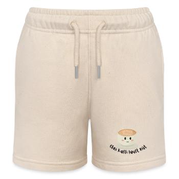 Kaffee Kuschelbecher Latte Kunst - Kinder Organic Joggingshorts Mini Bolter von Stanley/Stella - Natur - Vorne