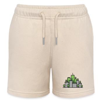 Grüne Stadtsilhouette Vektor - Kinder Organic Joggingshorts Mini Bolter von Stanley/Stella - Natur - Vorne