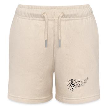 Black night with music knot - Kids Organic Sweat Shorts by Stanley/Stella - soft Ecru - Front