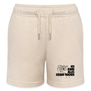 Ich kann alles scharf machen Kamera Spruch - Kinder Organic Joggingshorts Mini Bolter von Stanley/Stella - Natur - Vorne