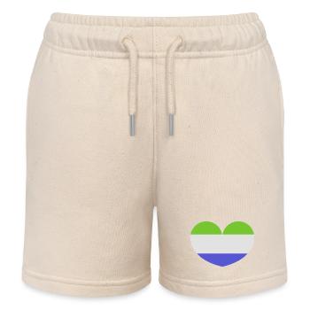 Sierra Leone heart flag - Kids Organic Sweat Shorts by Stanley/Stella - soft Ecru - Front