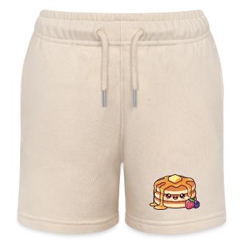 Kawaii Syrup Pancake with Berry - Kids Organic Sweat Shorts by Stanley/Stella - soft Ecru - Front