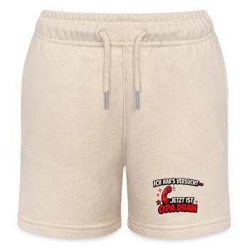 Opa Dran – Retro Telefon Motiv - Kinder Organic Joggingshorts Mini Bolter von Stanley/Stella - Natur - Vorne