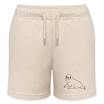 Seehund Robbe - Kinder Organic Joggingshorts Mini Bolter von Stanley/Stella - Natur - Vorne