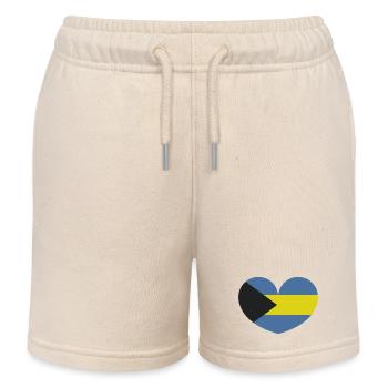 Cœur du drapeau des Bahamas - Short de jogging enfant bio Stanley/Stella - écru doux - Devant