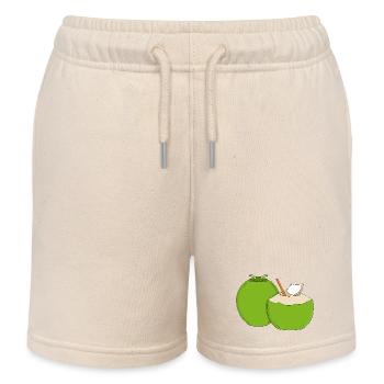 Emerald Coconut Splash - Kids Organic Sweat Shorts by Stanley/Stella - soft Ecru - Front