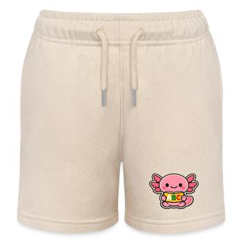 ABC axolotl with wings - Kids Organic Sweat Shorts by Stanley/Stella - soft Ecru - Front