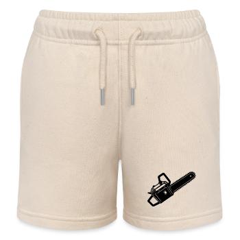 Logging Chainsaw - Kids Organic Sweat Shorts by Stanley/Stella - soft Ecru - Front