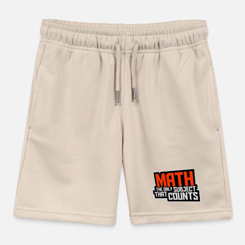 Math The Only Subject That Counts Nerd Mathe Logo Kids Organic Sweat Shorts by Stanley/Stella