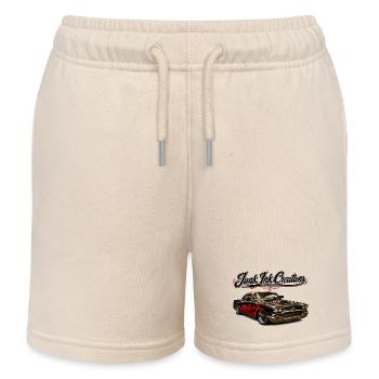 Junk Ink Creations – Hot Rod & Rockabilly Design - Kids Organic Sweat Shorts by Stanley/Stella - soft Ecru - Front