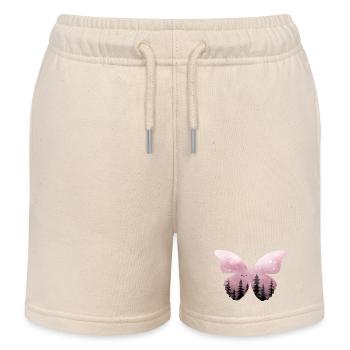 Pastell Rosa Schmetterling Wald - Kinder Organic Joggingshorts Mini Bolter von Stanley/Stella - Natur - Vorne
