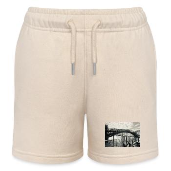 Black and white Venetian bridge over the water - Kids Organic Sweat Shorts by Stanley/Stella - soft Ecru - Front