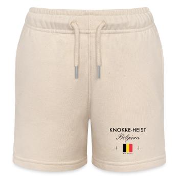 Le braquage de Knokke Belgique coordonne le souvenir de voyage - Short de jogging enfant bio Stanley/Stella - écru doux - Devant