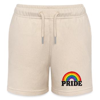 Pride Rainbow Lettering CSD Saying LGBT - Kids Organic Sweat Shorts by Stanley/Stella - soft Ecru - Front