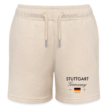 Stuttgart, Germany, coordinates, travel, souvenir - Kids Organic Sweat Shorts by Stanley/Stella - soft Ecru - Front