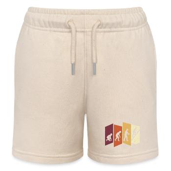 Dachdecker Evolution Retro Handwerk Beruf Spruch - Kinder Organic Joggingshorts Mini Bolter von Stanley/Stella - Natur - Vorne