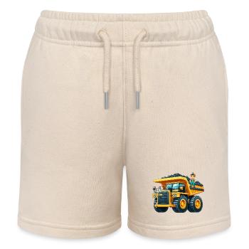 Großmuldenkipper Muldenkipper Jungs Baufahrzeuge - Kinder Organic Joggingshorts Mini Bolter von Stanley/Stella - Natur - Vorne
