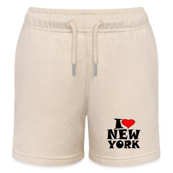 New York - J'aime New York - J'adore New York - Short de jogging enfant bio Stanley/Stella - écru doux - Devant